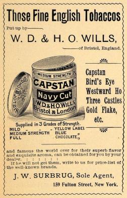 Ads Wills Capstan Navy Cut